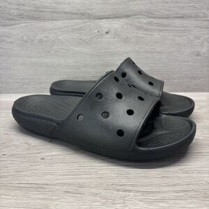 Crocs Iconic Comfort Classic Slides Slip On Black Unisex Men's 8 Women’s 10